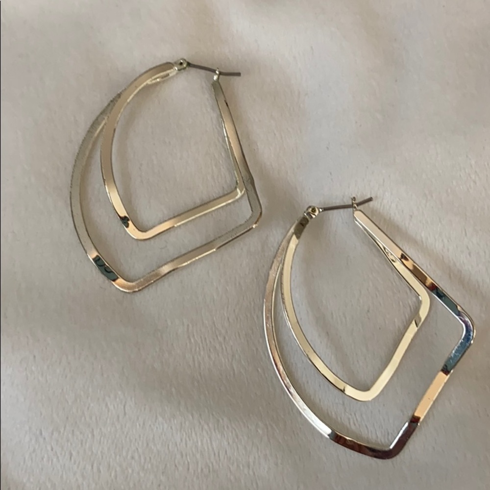 $18 2” Fancy Hoop Pierced Earrings
